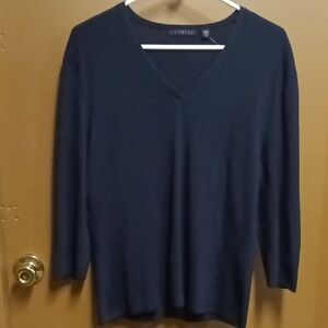 Cyrus Navy Blue V-Neck Women's Sweater